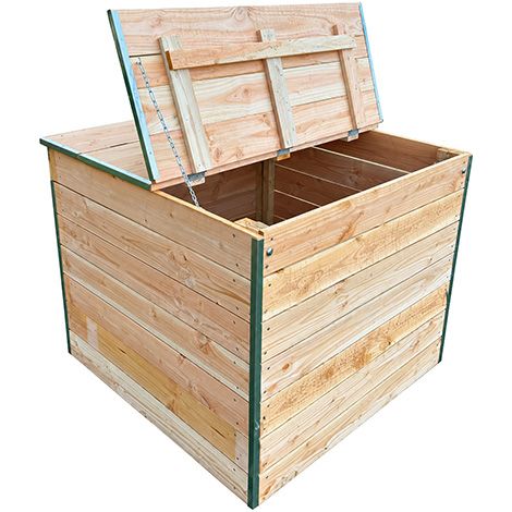 Composteur bois 800 litres - 1020 x 980 mm - Grille anti rongeur - C090023-C090023G (1/5)