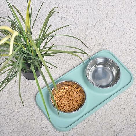 Filiyano-Gamelle double antidérapante et imperméable pour animaux de compagnie avec plateau pour tapis et accessoires pour animaux (1/5)