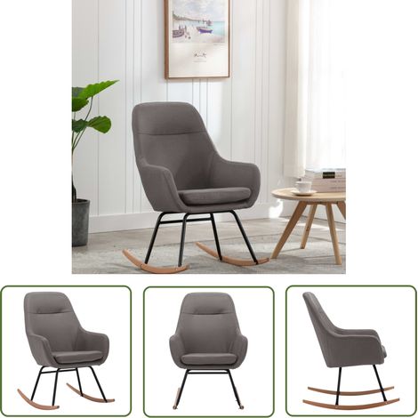 The Living Store Chaise à bascule Gris clair Tissu - Chaise À Bascule - Fauteuil Balançoire - Mobilier Extérieur - Décoration Intérieure - Salon (1/5)