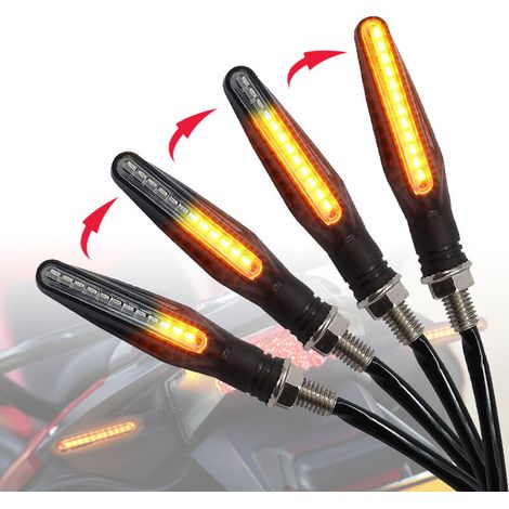 SABIR moto Indicateurs 4 PCS Circulation Lumières Clignotant Motocyclette Indicateurs 12V 12 LED Ampoules (1/5)