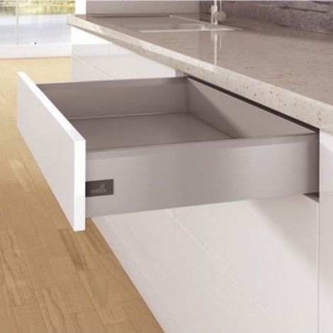 Kit complet tiroir ArciTech hauteur de profil 126 mm hauteur paroi arrière 126 mm coloris argenté longueur 500 mm - HETTICH FRANCE SCS