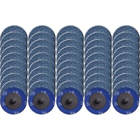 Lauwexe – Packung mit 50 Schleifscheiben (5,1 cm) – Körnung 36, Zirkonoxid – Schnellwechselsystem für das Schwerlastschleifen von Metall und Hartholz
