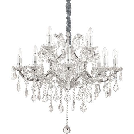 Lampadario Classico Napoleon Metallo-Cristallo Cromo 12 Luci E14 (1/2)