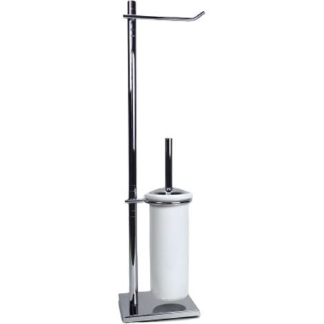 Piantana bagno water in ottone cromato con base rettangolare - piantana bagno (1/2)
