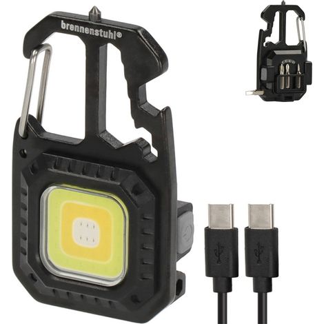 Mini Torcia LED MTL 600 A 10 in 1 600 lm Ricaricabile USB-C Portachiavi Multifunzione con Apribottiglie, Martelletto d'Emergenza, Cacciaviti e Chiavi (1/3)