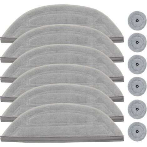12 lingettes de rechange pour robot aspirateur – 6 paquets de grandes lingettes + 6 paquets de petites lingettes, compatibles avec modèles à nettoyage humide et sec (1/2)