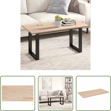 vidaXL Table basse - Dessus de table 100x50x1,7 cm rectangulaire bois de pin massif (1/5)