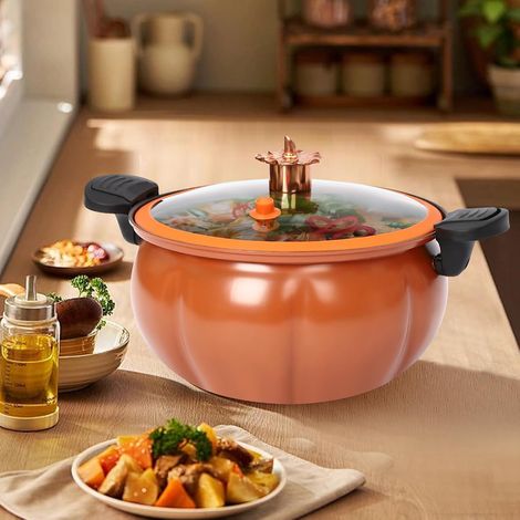 Autocuiseur miniature, grand pot à soupe 8L, pot à soupe en fer fin avec couvercle, cuisinière à gaz / mijoteuse à feu ouvert, grand pot multifonctionnel universel, pot à soupe antiadhésif en forme de (1/5)