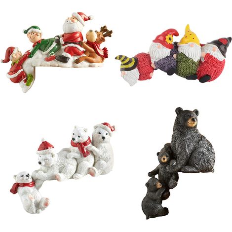 Décoration de Bureau Résine Lumineuse pour Noël - Ornements Animés (Santa Claus, Gnome, ours) - Cadeau d'Hôtel/ Vitrine (1/5)