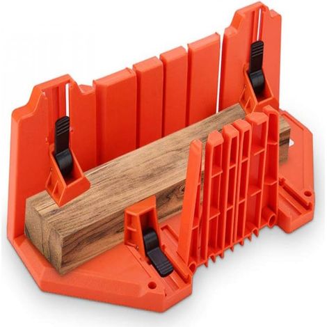 Boite A Onglets - 35,6 Cm - Angle 0° 22,5° 45° 90° - Pour Scie Manuelle Bois - En Plastique ABS - Avec Pince De Fixation - 1 Pièce