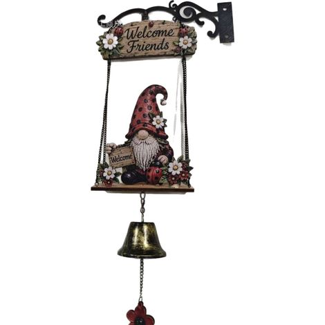 Carillon miniature suspendu « Abeille et Tournesol » - Carillon éolien miniature en résine, fait main, style champêtre, idéal pour porche, terrasse, jardin ou clôture. Cadeau de jardinage parfait (1/5)