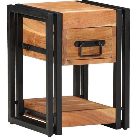 Cabinet de chevet avec tiroir 2 pcs-Lot de 2 Table de nuit-Table de chevet Marron 30 x 30 x 40 cm 879733 (1/5)