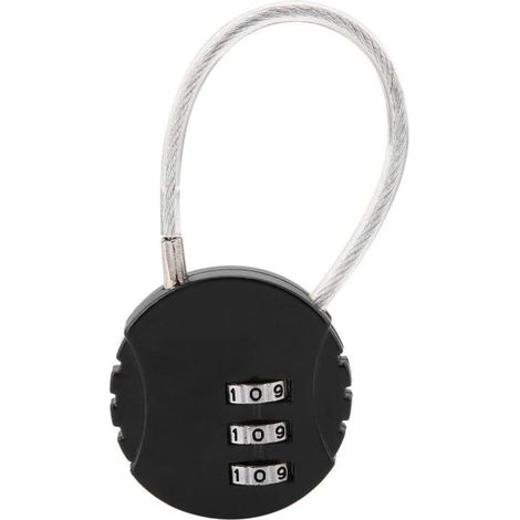 Cadenas de sécurité, cadenas à combinaison, cadenas à code, cadenas de voyage avec câble en acier, cadenas à 3 chiffres pour valises et sacs à dos, Aquarium (1/5)
