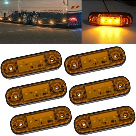 Waterproof Bright Marker Lights for Trailers, Motorhomes and Vehicles - Road Safety in Weather (6 Pieces-Yellow) (Yellow) (1/5)