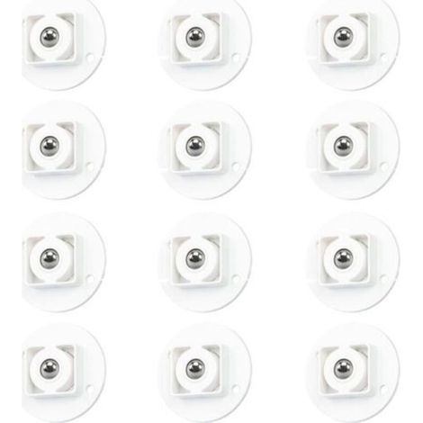 12 Pcs roulettes de Transfert Auto-Adhésives, roulettes à Billes de Transfert roulettes Plastique Solide Roulette de Rotation à 360 Degrés pour Support de Rangement Inférieur, Poubelle (45mm) (1/5)