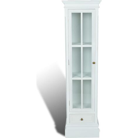 Chic Bookcase Cabinet with 3 Shelves White Wooden vidaXL (1/5)