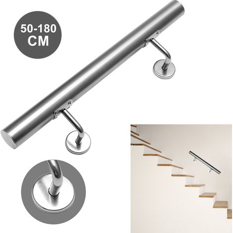 Wolketon Handlauf 140cm Edelstahl Geländer Außen & Innen Treppengeländer mit Verbindung Wandhandlauf Wasserdicht Gartenmöbel Schutzhülle