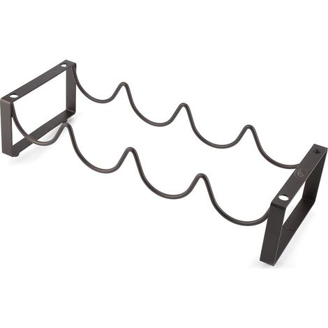 Étagère à vin suspendue en fer, support mural pour 4 verres et bouteilles, design élégant et stable pour bar ou cuisine, 45x17x11cm (1/5)