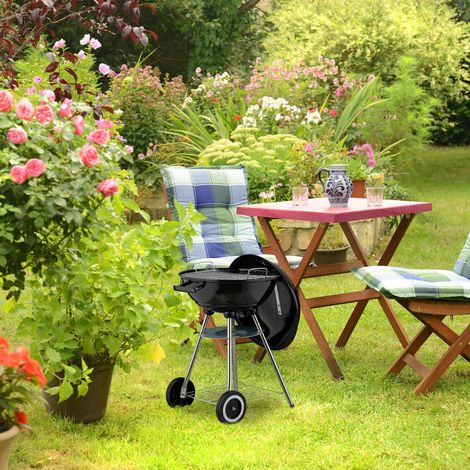 Grande barbecue a carbonella con ruote e raccoglitore di cenere