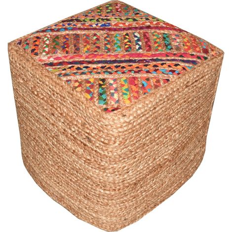 Dekorativer quadratischer Pouf für Zuhause, vielseitige Sitzgelegenheit, ideal für Wohnzimmer und Schlafzimmer, handgefertigt, elegantes Design