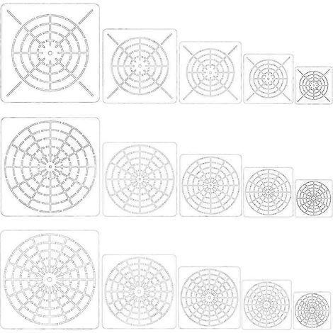Ensemble de 15 pochoirs pour peinture à points mandala, gabarits réutilisables pour la pierre, le bois et la couleur. (1/5)