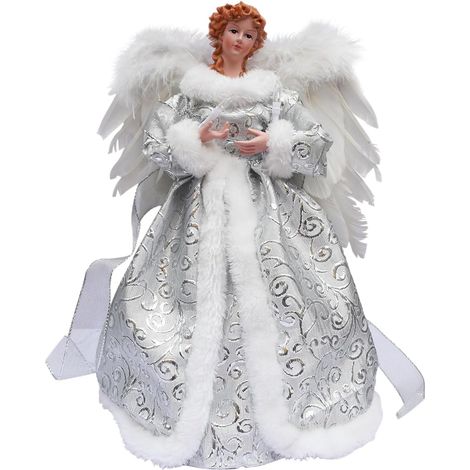Ange Cimier de Sapin, Ornement de Noël Angélique pour Arbre, Décoration Festive de Branche, Suspension pour Table et Cadeau d'Anniversaire, Lot de 1 Zorq (1/5)