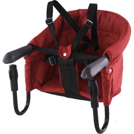 Babytisch und -stuhl, faltbar, 33x22,8x30cm, mit Anti-Rutsch-Clip, Tragkraft 18KG, rot