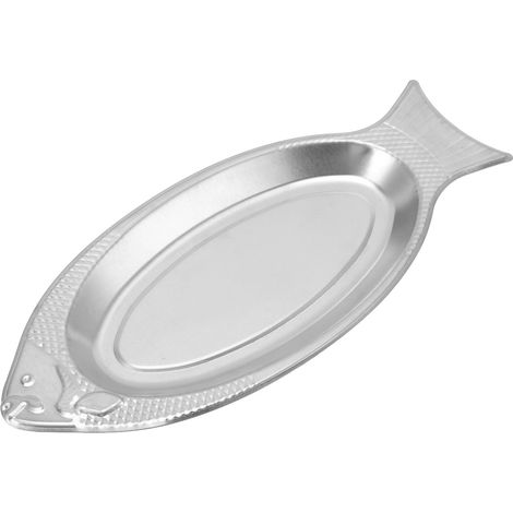 Servierplatte in Fischform aus Edelstahl, extrem dickwandig, Fischplatte für Geburtstage und Hochzeiten (1/5)