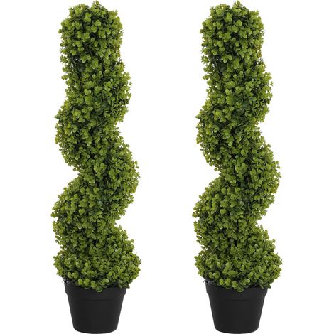 Deux eucalyptus artificiels en spirale Ce produit de haute qualité allie esthétique et fonctionnalité, s'intègre parfait (1/5)