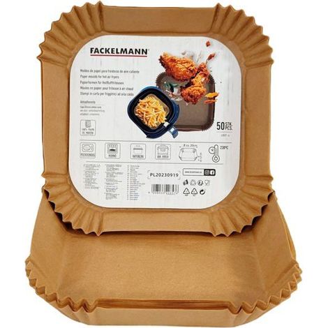Bandeja de papel para airfryer cuadrado - 50uds (1/3)