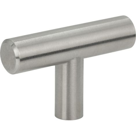 Bouton de meuble, rampe en métal brossé argent (1/4)