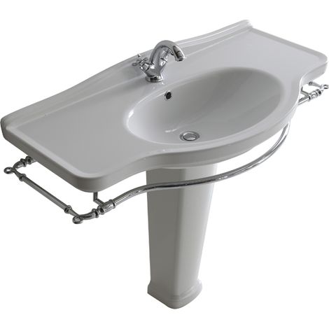 Lavabo Ethos sospeso/su colonna o su mobile cm. 110x52 monoforo