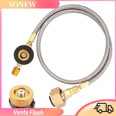 Sonew adaptateur de cuisinière à gaz Adaptateur de recharge de Propane pour cuisinière à gaz sport moustiquaire Tuyau métallique (1/5)