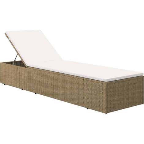 Maison Exclusive - Sonnenliege Poly Rattan Braun und Cremeweiß