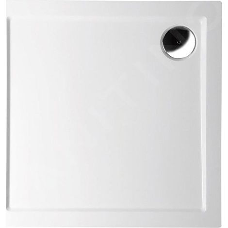 Receveur de douche carré AURA en marbre coulé 100x100cm, blanc (1/4)