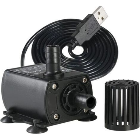 Pompe Aquarium, Pompe a Eau Aquarium, Pompe Submersible Silencieuse, Mini Pompe a Eau Filtres, Pompe Bassin Mini Fontaine, Aquarium Filtration Accessoires USB Automatique Silencieux DC 5V 250L/H 2.4W (1/4)