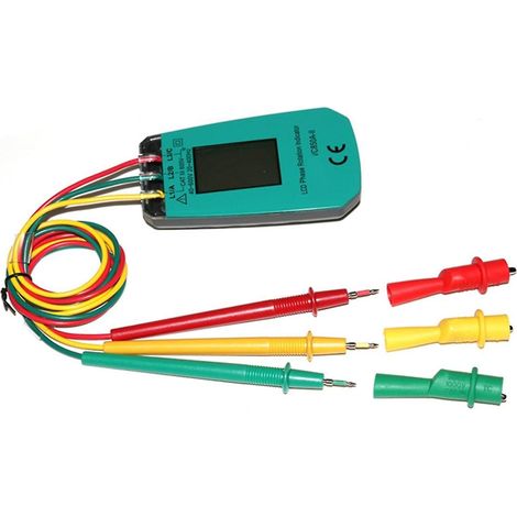 Testeur triphasé numérique, indicateur de phase, détecteur de séquence de phase à LED, testeur de tension 40 V-600 V CA (1/5)