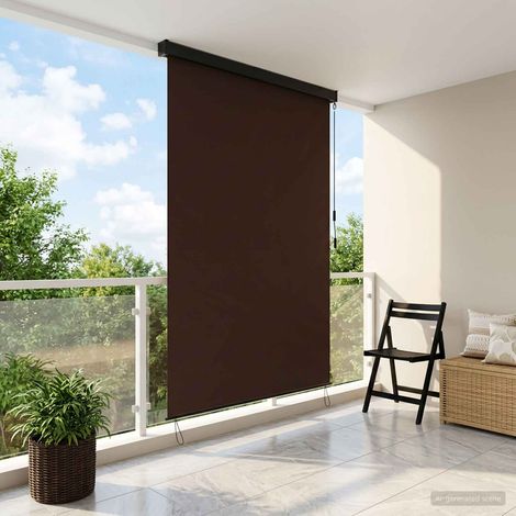 vidaXL Tenda a rullo Marrone 60 x 250 cm Tessuto e Alluminio