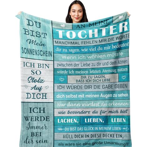 Tochter Geschenke Decke 150x130CM: Mutter Tochter Geschenk aus Flanell-Fleece (1/5)
