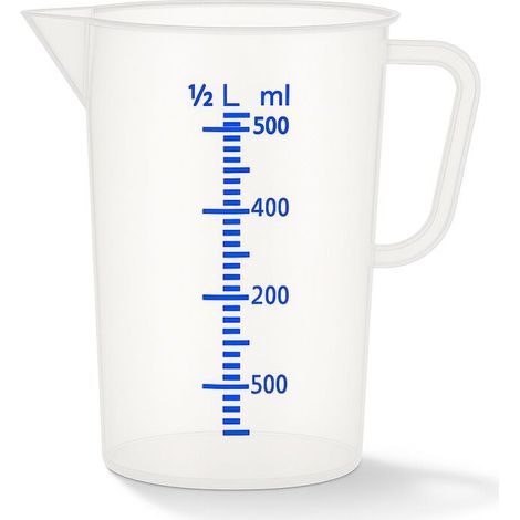 Messbecher 500 ml Messbecher Kunststoff Dosierbecher Messgefäß Küche Labor (1/5)