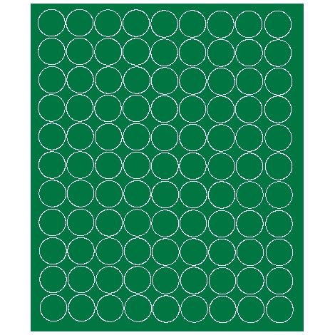 Autocollants ronds de 4 cm, 99 pièces, vert brillant