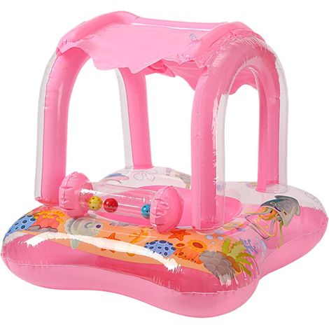 Galleggiante per neonati con protezione solare - Giocattolo gonfiabile portatile resistente ai raggi UV - Adatto per giochi acquatici, piscine, laghi e vacanze. (1/3)