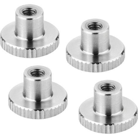 SOTECH Rändelmutter Edelstahl V2A (SS304) metrische Griffmutter mit gerändelten Seitenflächen - 4er Set M3 hohe Form DIN 466