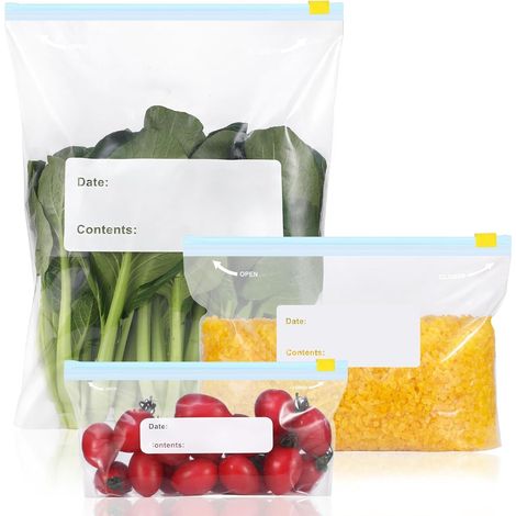 Sacs congélation S+M+L 120 pcs, réutilisables fermeture coulissante (1/5)