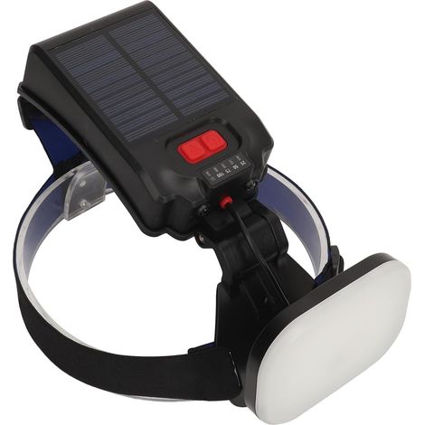 Lampe Frontale à énergie Solaire de Camping, Lampe Frontale Solaire Lumineuse à LED de Chargement USB 1200LM avec 3 Modes, Réglable à 90 °, Lampe Frontale étanche pour la Course