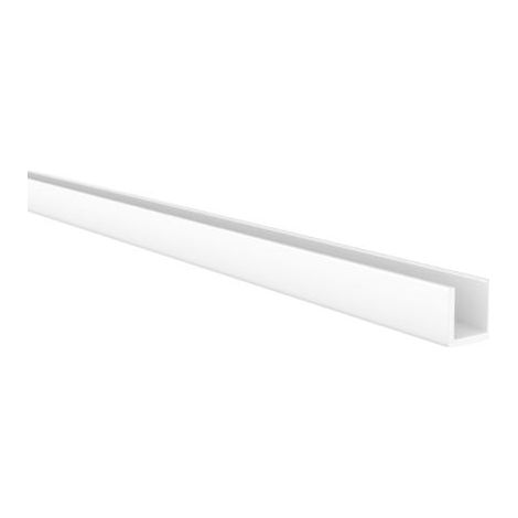 Perfil en U Fabricado en Aluminio Acabado en Blanco Medidas 881000 mm Longitud del Perfil 1 Metro Espesor 1 mm 1 Unidad