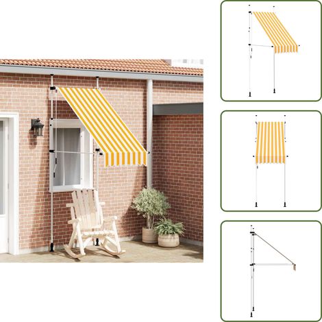 Toldo para ventana - vidaXL Toldo manual retráctil 100 cm naranja y blanco a rayas - Toldo para terraza