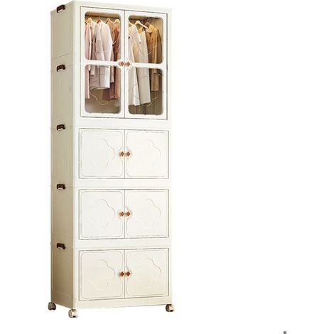 Aufbewahrungsschrank - SEVENCOMFORT - Sevencomfort - 3 Schränke und 1 Kleiderstange - 10 Kleiderbügel - 75×45×207 cm