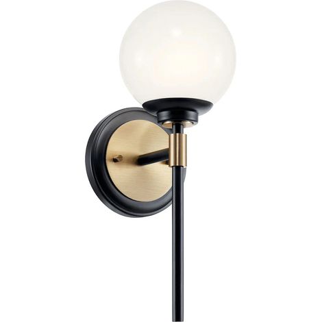 Applique bagno BENNO nero oro sfera opale G9 IP44 Kichler (1/5)