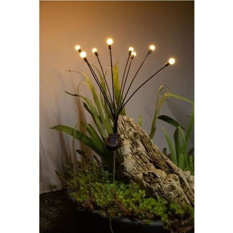 (Blanc chaud)Decoration lumineuse solaire GALIX G4435 - Forme Bouquet - 8 LED - H69cm (1/3)